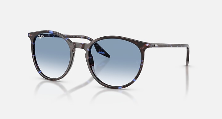 Ray-Ban RB2204 Havana Blue Turtle with Clear Gradient Blue Gradient lenses - Quarter