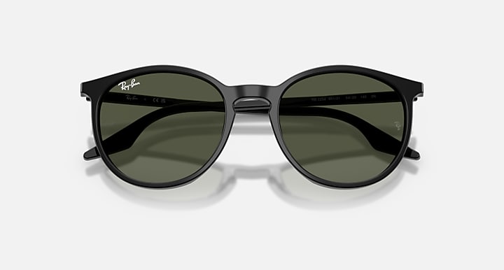 Ray-Ban RB2204 Black with Dark Green Solid Color lenses - Closed Front