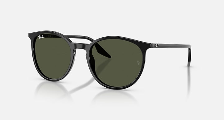 Ray-Ban RB2204 Black with Dark Green Solid Color lenses - Quarter