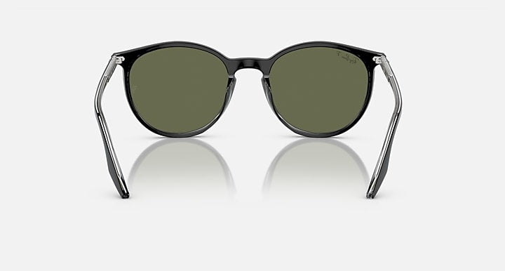 Ray-Ban RB2204 Black On Transparent with Green Polarized Solid Color lenses - Back