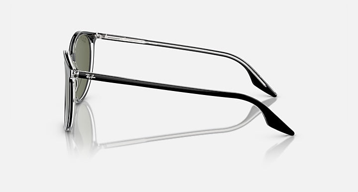 Ray-Ban RB2204 Black On Transparent with Green Polarized Solid Color lenses - Lateral