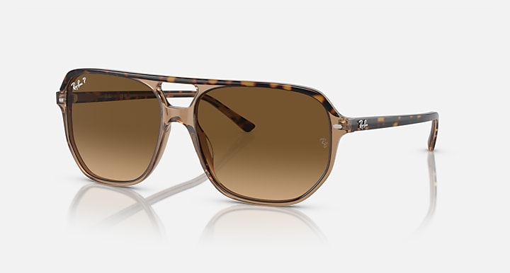 Ray-Ban BILL ONE Havana On Transparent Brown with Brown Polarized Gradient lenses - Quarter