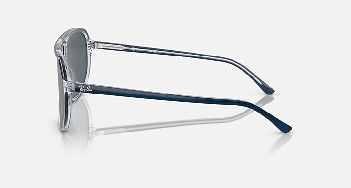 Ray-Ban BILL ONE Blue On Transparent Blue with Blue Solid Color lenses - Lateral