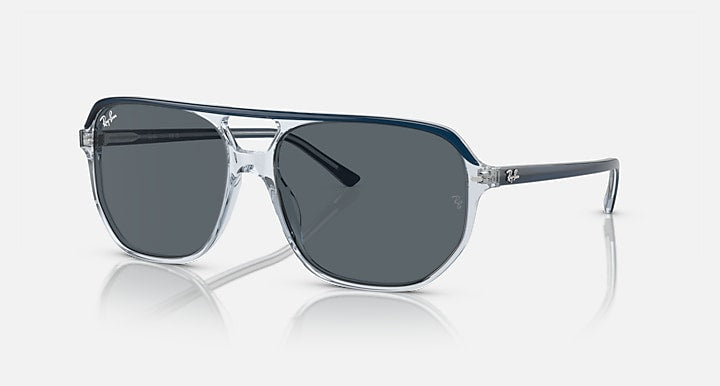 Ray-Ban BILL ONE Blue On Transparent Blue with Blue Solid Color lenses - Quarter