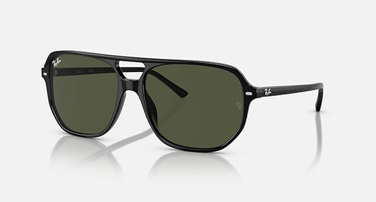Ray-Ban BILL ONE Black with Green Solid Color lenses - Quarter