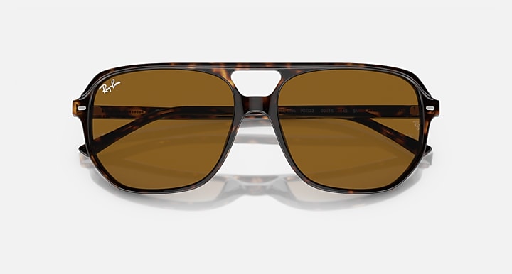 Ray-Ban BILL ONE Havana with Brown Solid Color lenses - Closed Front