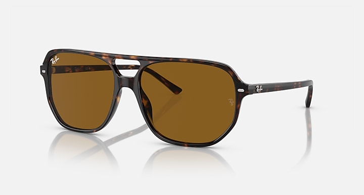 Ray-Ban BILL ONE Havana with Brown Solid Color lenses - Quarter