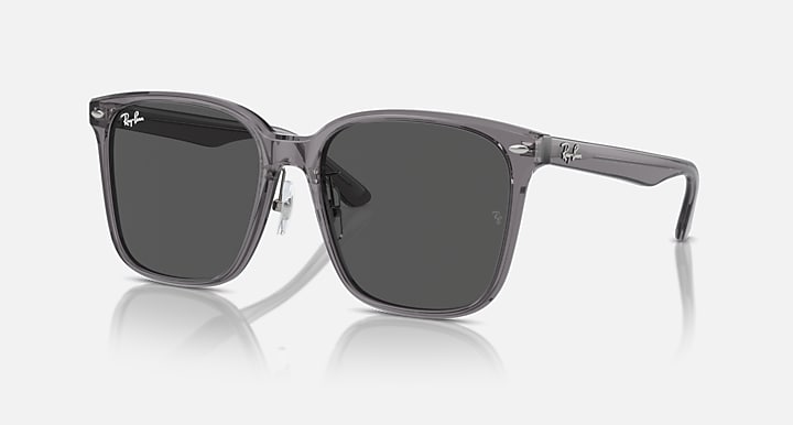 Ray-Ban RB2206D Transparent Grey with Dark Grey Solid Color lenses - Quarter