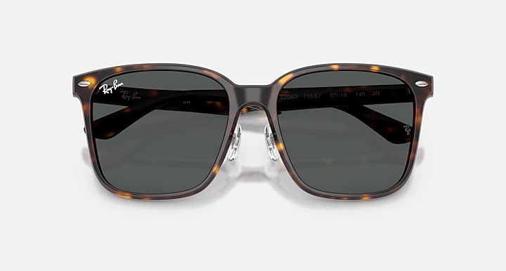 Ray-Ban RB2206D Havana with Dark Grey Solid Color lenses - Closed Front