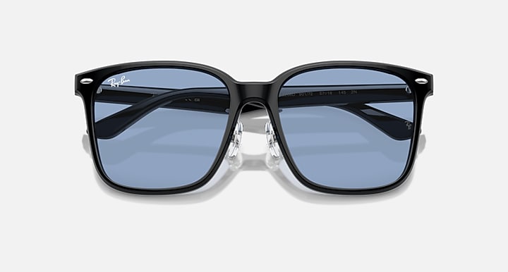 Ray-Ban RB2206D Black with Light Blue Solid Color lenses - Closed Front