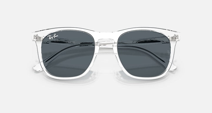 Ray-Ban RB2210 Transparent; Transaprent with Blue Solid Color lenses - Closed Front
