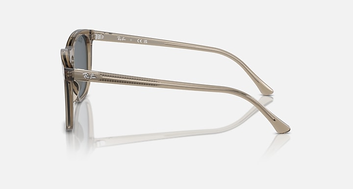 Ray-Ban RB2210 Transparent Brown with Blue Solid Color lenses - Lateral