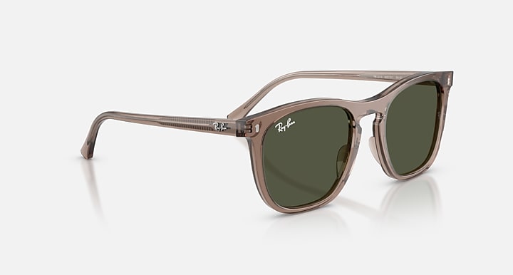 Ray-Ban RB2210 Transparent Light Brown with Green Solid Color lenses - Alternative
