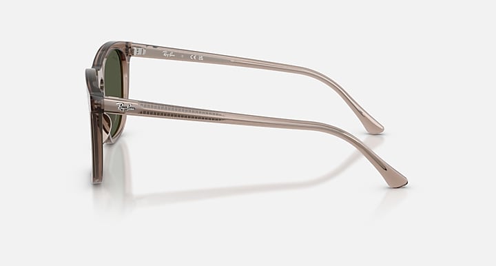 Ray-Ban RB2210 Transparent Light Brown with Green Solid Color lenses - Lateral