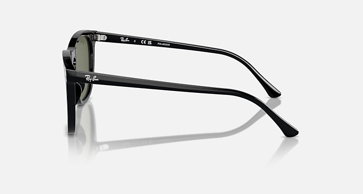 Ray-Ban RB2210 Black with Green Polarized Solid Color lenses - Lateral