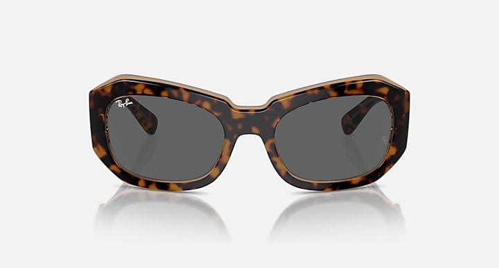 Ray-Ban BEATE Havana On Transparent Brown with Dark Grey Solid Color lenses - Front
