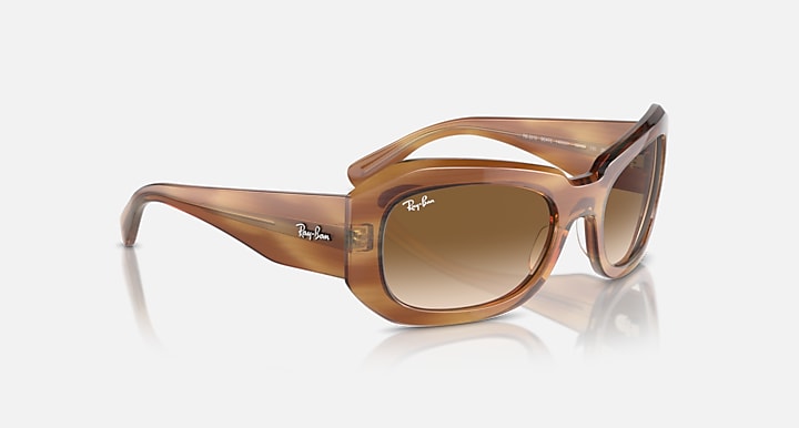 Ray-Ban BEATE Striped Brown with Clear & Brown Gradient lenses - Alternative