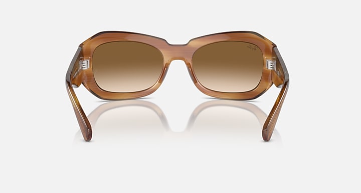 Ray-Ban BEATE Striped Brown with Clear & Brown Gradient lenses - Back