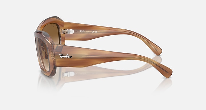 Ray-Ban BEATE Striped Brown with Clear & Brown Gradient lenses - Lateral