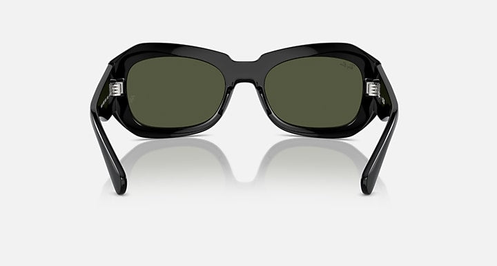 Ray-Ban BEATE Black with Green Solid Color lenses - Back