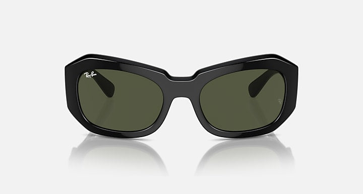 Ray-Ban BEATE Black with Green Solid Color lenses - Front