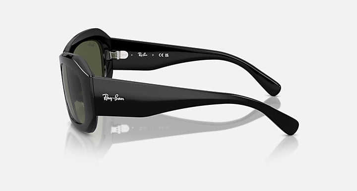 Ray-Ban BEATE Black with Green Solid Color lenses - Lateral