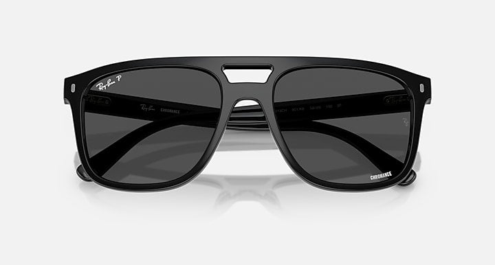 Ray-Ban RB2213 POLARIZED+ LENSES Black with Polarized+ Dark Grey Polarized+ lenses - Closed Front