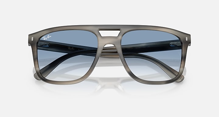 Ray-Ban RB2213 Grey Havana; Havana Grey with Clear Gradient Blue Gradient lenses - Closed Front