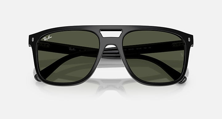 Ray-Ban RB2213 Black with G-15 Green Solid Color lenses - Closed Front