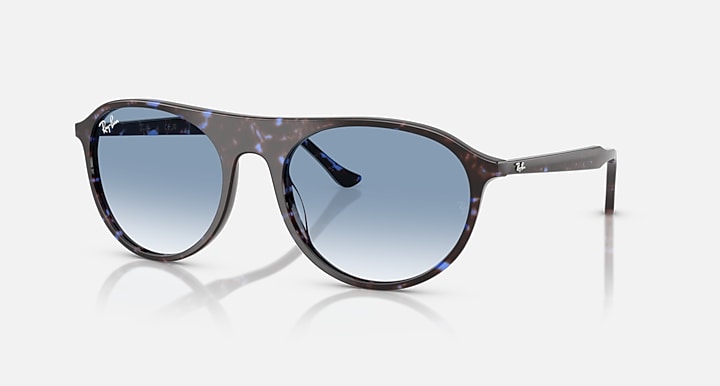 Ray-Ban RB2215 Havana Blue Turtle with Clear Gradient Blue Gradient lenses - Quarter