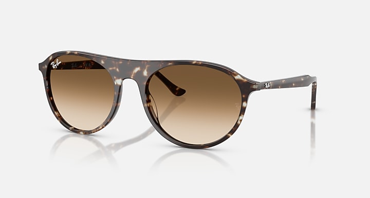 Ray-Ban RB2215 Havana Yellow Turtle with Clear Gradient Brown Gradient lenses - Quarter