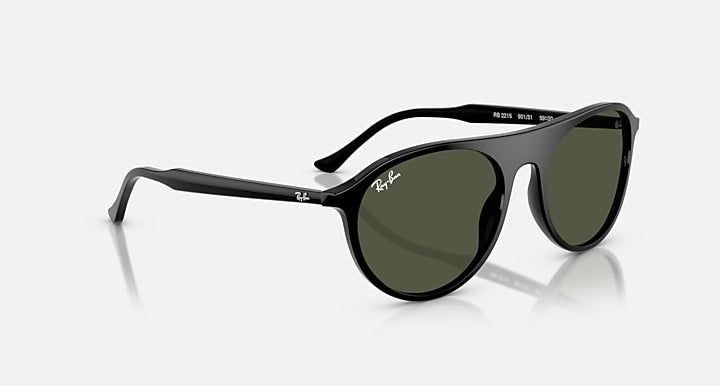 Ray-Ban RB2215 Black with Green Solid Color lenses - Alternative