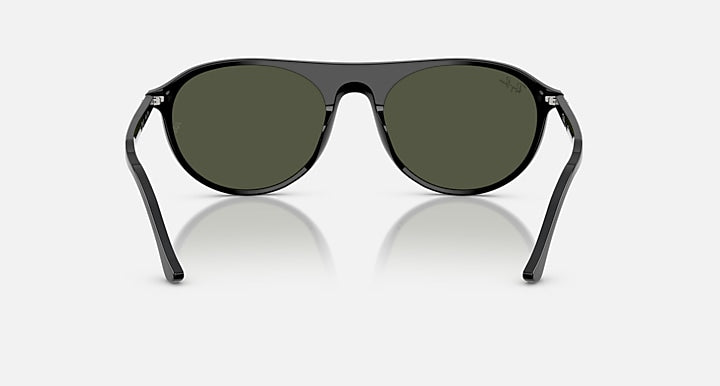 Ray-Ban RB2215 Black with Green Solid Color lenses - Back
