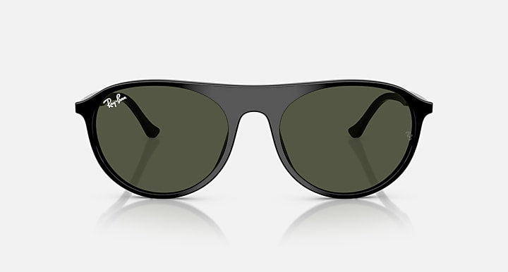 Ray-Ban RB2215 Black with Green Solid Color lenses - Front
