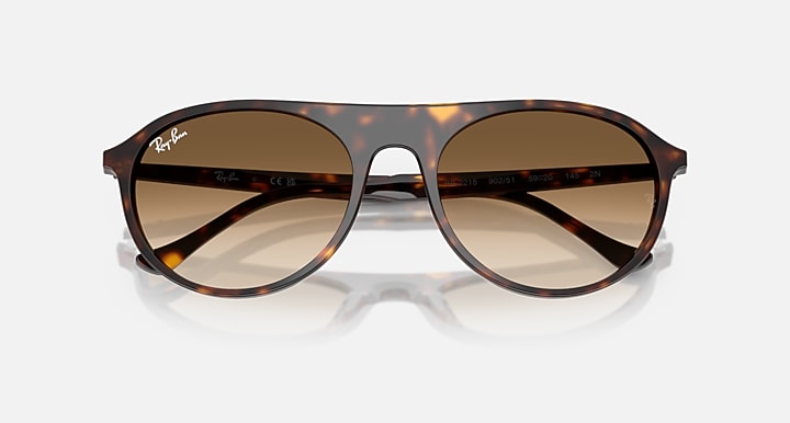 Ray-Ban RB2215 Havana with Clear Gradient Brown Gradient lenses - Closed Front