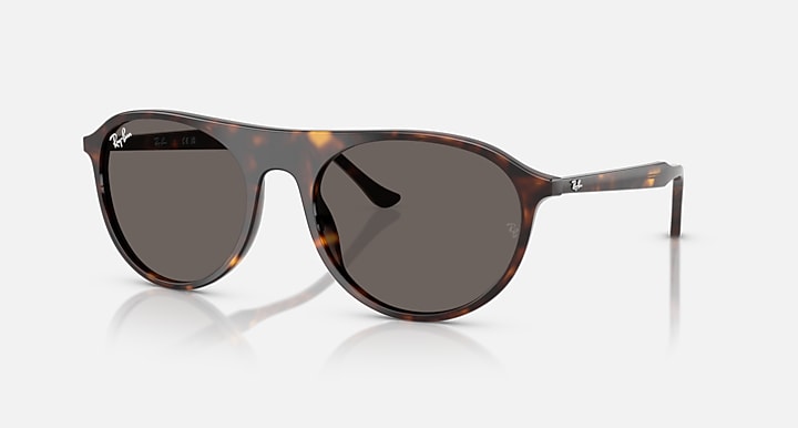 Ray-Ban RB2215 Havana with Dark Grey Solid Color lenses - Quarter