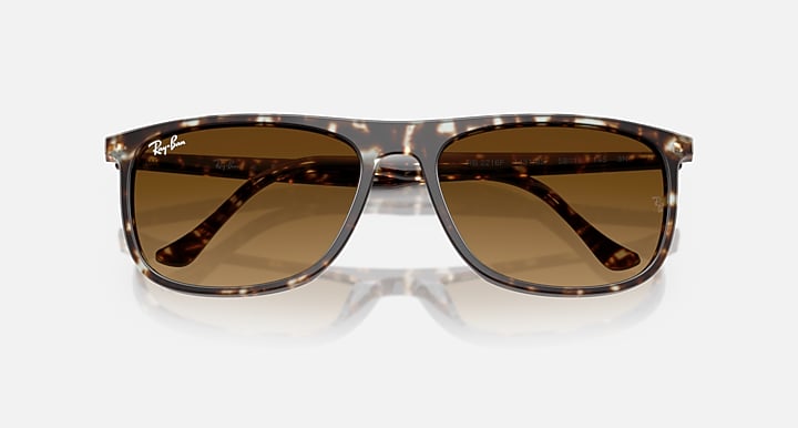 Ray-Ban RB2216 Havana Yellow Turtle with Gradient Brown Gradient lenses - Closed Front