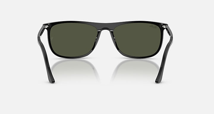 Ray-Ban RB2216 Black with Green Solid Color lenses - Back