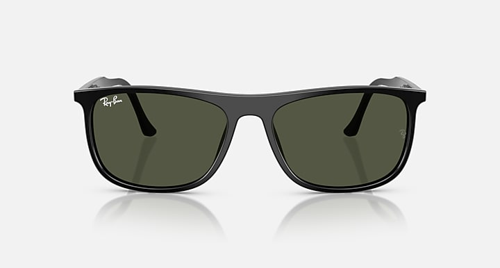 Ray-Ban RB2216 Black with Green Solid Color lenses - Front