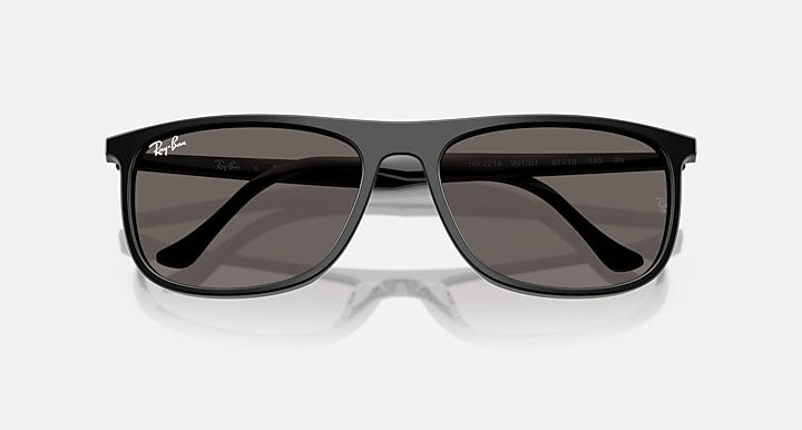 Ray-Ban RB2216 Black with Dark Grey Solid Color lenses - Closed Front