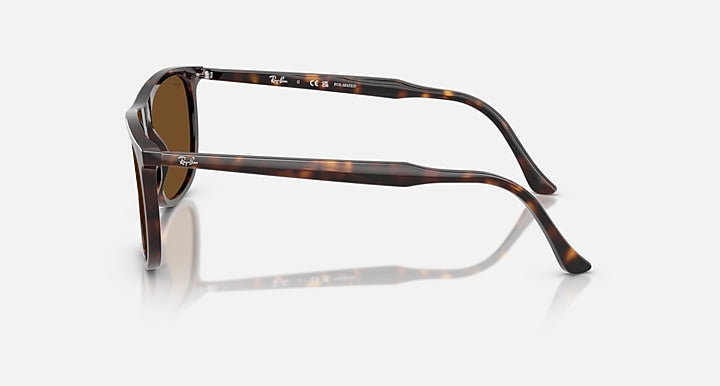 Ray-Ban RB2216 Havana with Brown Polarized Solid Color lenses - Lateral