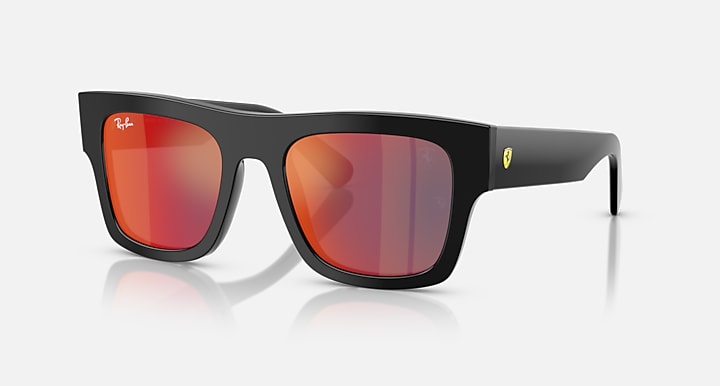 Ray-Ban RB2217M HOME RACE SPECIAL EDITION 2025 Black with Grey Mirror Blue/Red Solid Color - Mirror lenses - Quarter