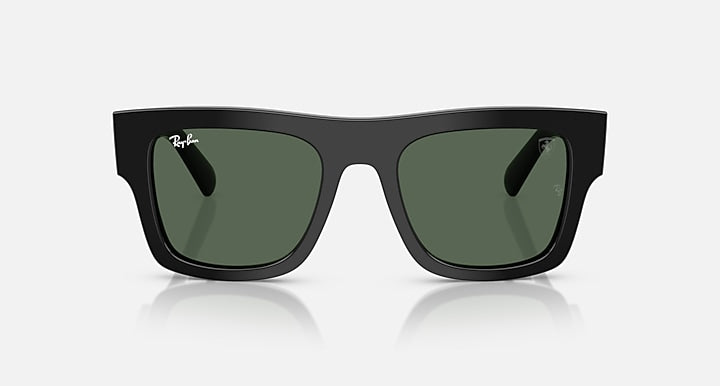 Ray-Ban RB2217M SCUDERIA FERRARI COLLECTION Black with Dark Green Solid Color lenses - Front