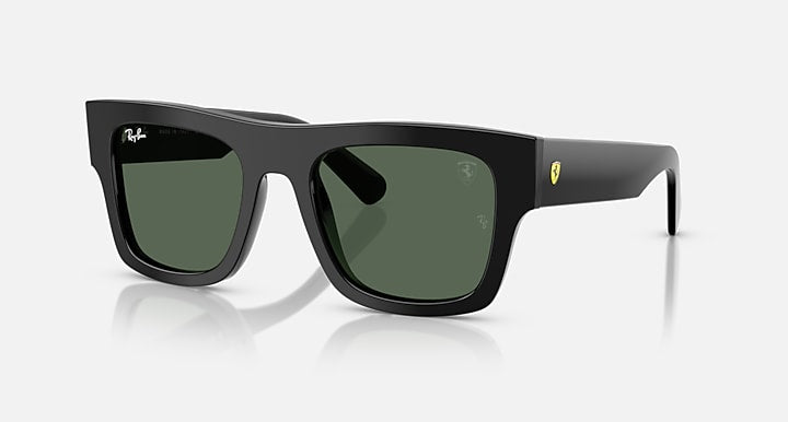 Ray-Ban RB2217M SCUDERIA FERRARI COLLECTION Black with Dark Green Solid Color lenses - Quarter
