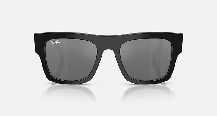 Ray-Ban RB2217M SCUDERIA FERRARI COLLECTION Black with Grey Mirror Silver Gradient Gradient - Mirror lenses - Front