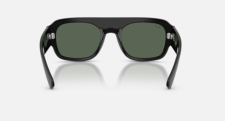 Ray-Ban RB2218 Black with Dark Green Solid Color lenses - Back