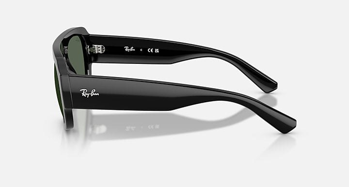 Ray-Ban RB2218 Black with Dark Green Solid Color lenses - Lateral