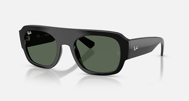 Ray-Ban RB2218 Black with Dark Green Solid Color lenses - Quarter
