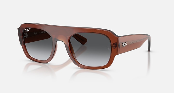 Ray-Ban RB2218 Transparent Brown with Grey Gradient Polarized Gradient lenses - Quarter