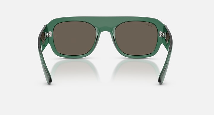 Ray-Ban RB2218 Transparent Green with Brown Solid Color lenses - Back